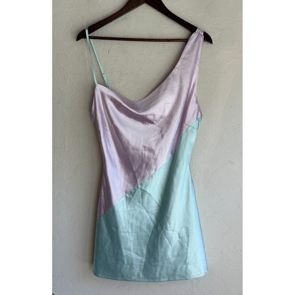 More To Come Aurora Mini Slip Dress M Satin Pastel Fairy Coquette Mermaid